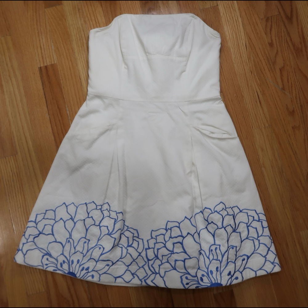 Lily Pulitzer white strapless dress